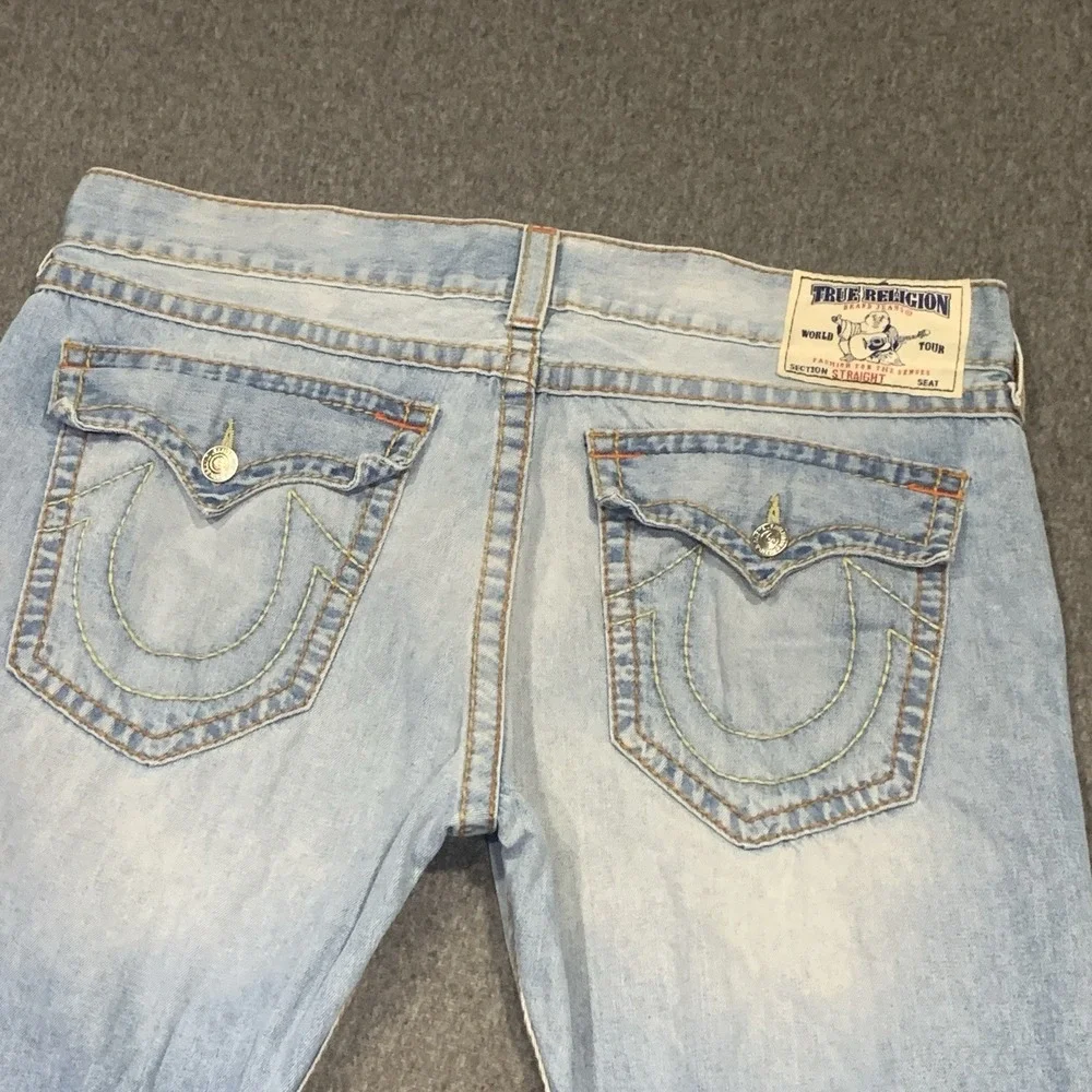 True Religion Big T World Tour Men's Straight Mid Rise Blue Denim Jeans 40x33